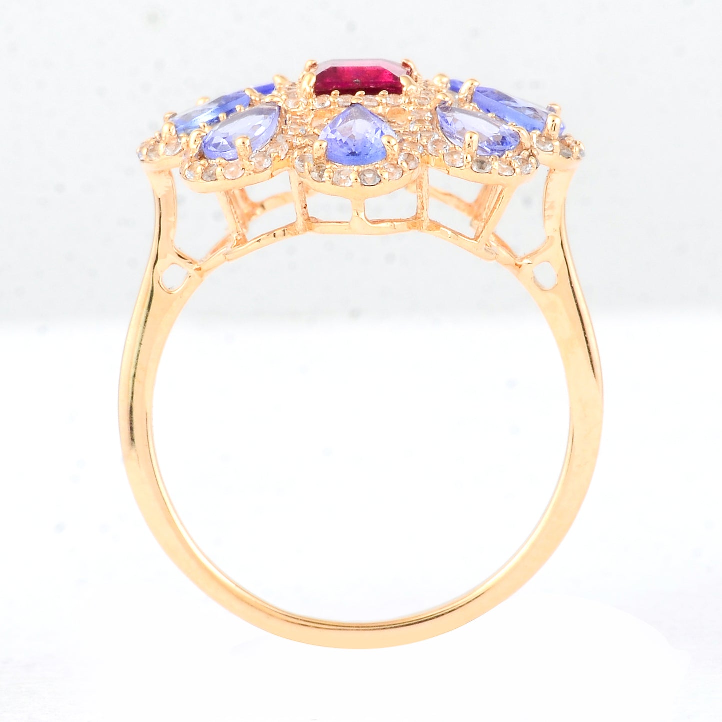 1.96 Ct Square Rubellite 14K Gold Ring