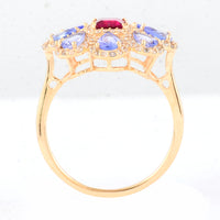 1.96 Ct Square Rubellite 14K Gold Ring