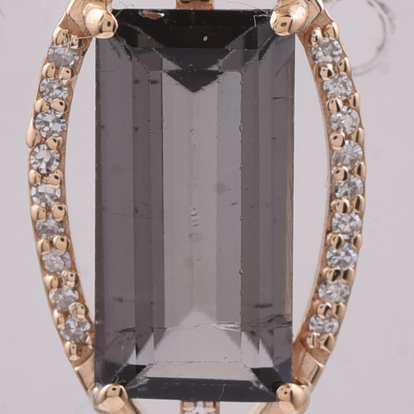 2.26 Ct Rectangle Step Cut Natural Tourmaline 14K Gold Pendant