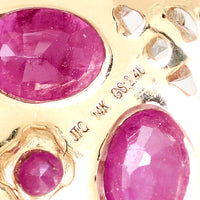 3.55 Ct Oval Mixed Cut Natural Codundum Ruby 14K Gold Pendant