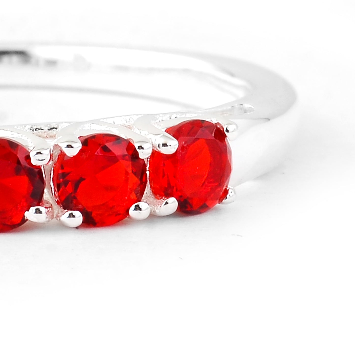 0.66 Ct Round Created Ruby 925 Sterling Silver Ring