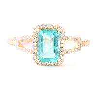 1.29 Ct Rectangle Step Cut Natural Emerald 14K Gold Ring