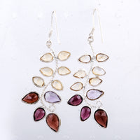 13.67 Ct Garnet, Citrine 925 Sterling Silver Earrings