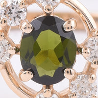 0.44 Ct Oval Natural Green Tourmaline 14K Gold Ring