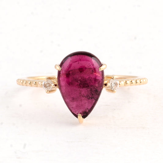 2.39 Ct Pear Tourmaline 14K Gold Ring