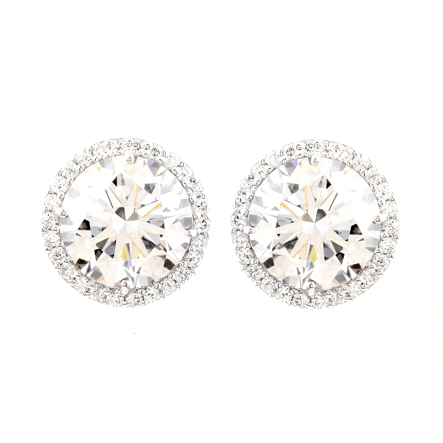 8.89 Carats Lab Grown Diamond 14K Gold Earrings