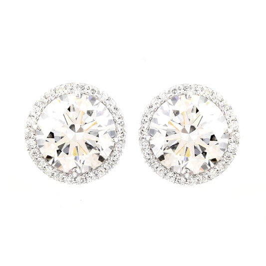 8.89 Carats Lab Grown Diamond 14K Gold Earrings