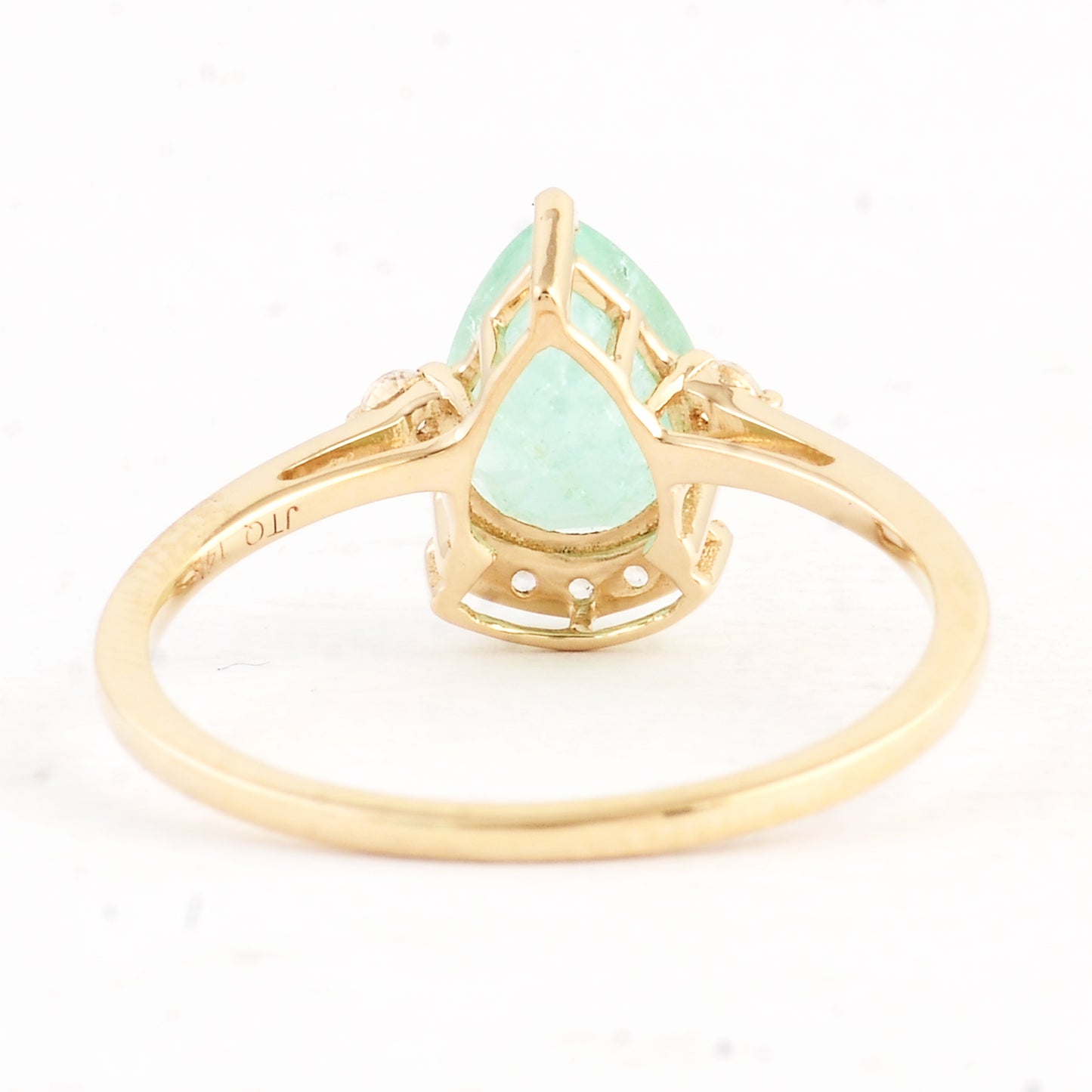 1.34 Ct Pear Emerald 14K Gold Ring