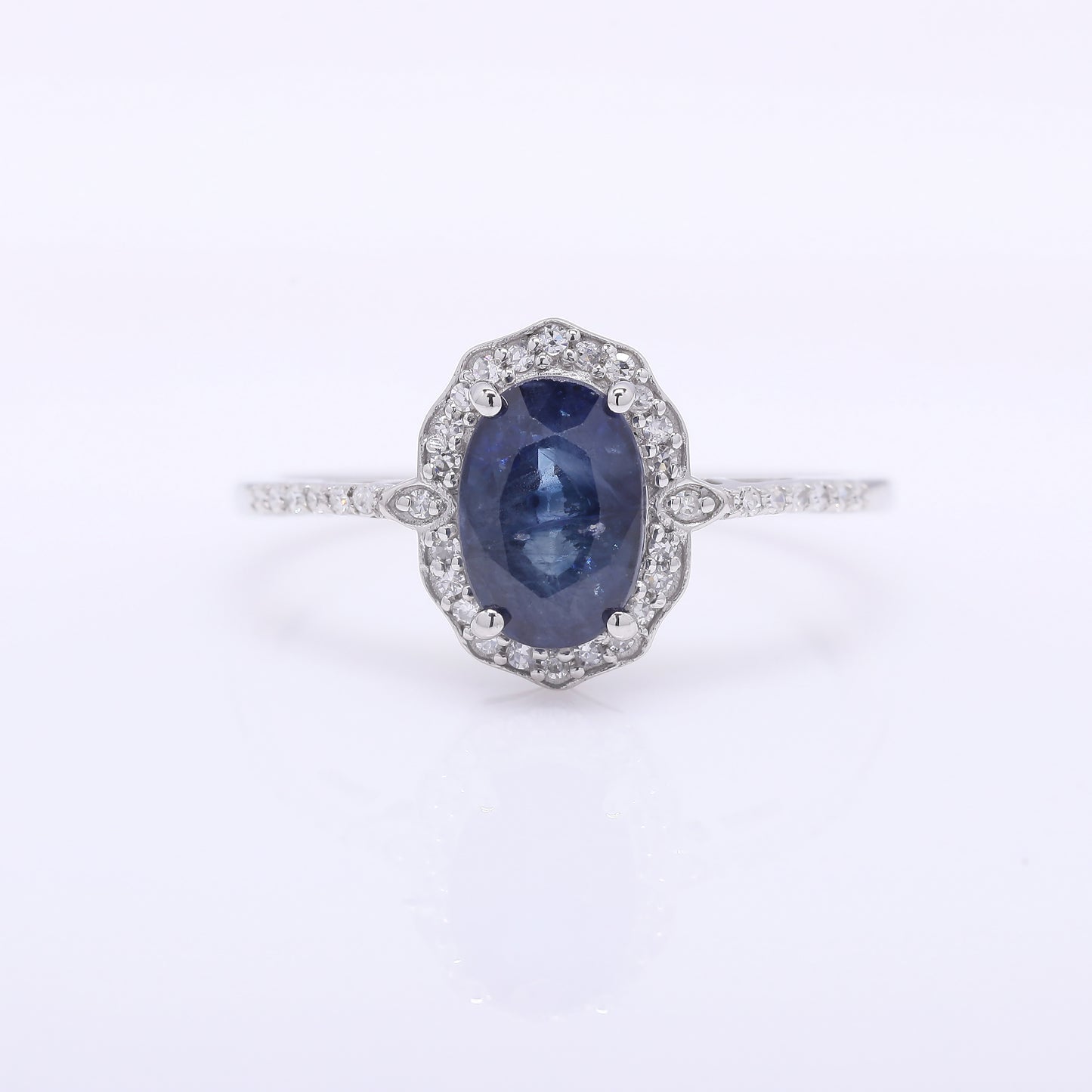 1.82 Ct Oval Mixed Cut Natural Sapphire 950 Platinum Ring