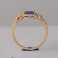2.26 Ct Cushion Sapphire 9K Gold Ring