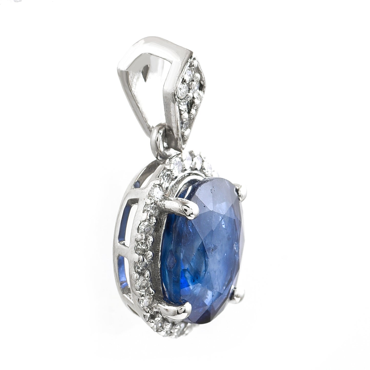 1.85 Ct Oval Sapphire 950 Platinum Pendant