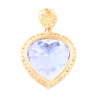 6.81 Ct Pear Mixed Cut Natural Tanzanite 14K Gold Pendant