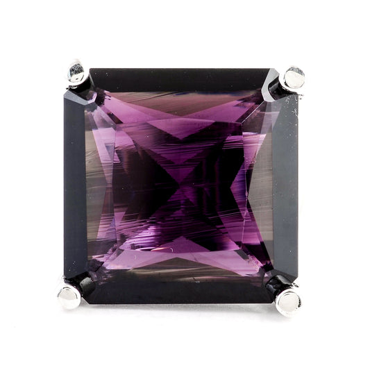 36.85 Ct Created Amethyst 925 Sterling Silver Ring