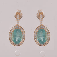1.73 Ct Oval Emerald 9K Gold Earrings