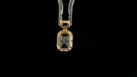 3.18 Ct Octagon Natural Sapphire 14K Gold Pendant