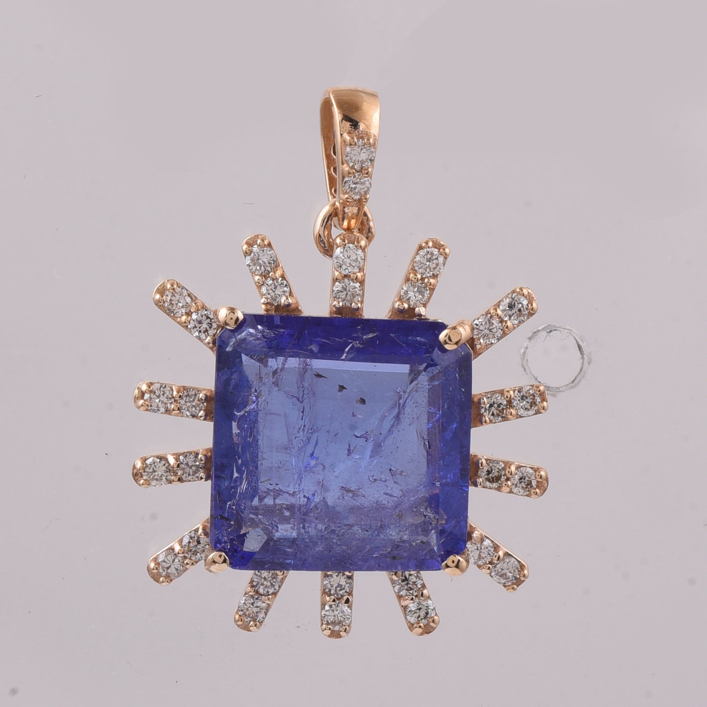 3.99 Ct Octagon Step Cut Natural Tanzanite 14K Gold Pendant