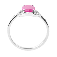 1.27 Ct Oval Mixed Cut Natural Ruby 950 Platinum Ring