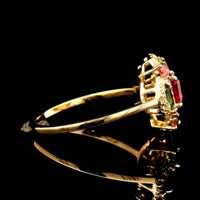 1.02 Ct Square Multi Tourmaline 14K Gold Ring