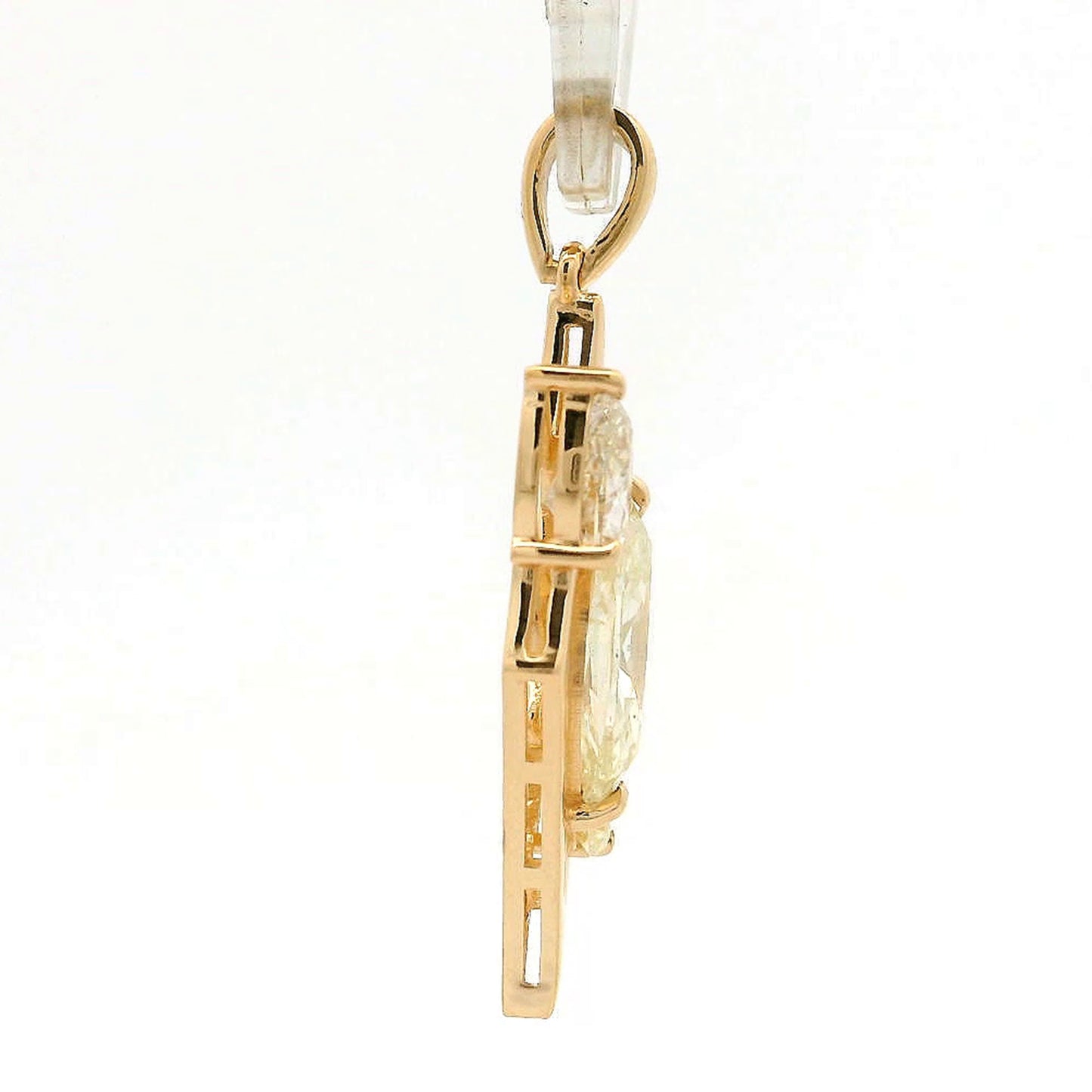 1.17 Ct Pear Diamond 14K Gold Pendant