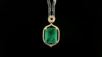 4.70 Ct Octagon Natural Emerald 14K Gold Pendant