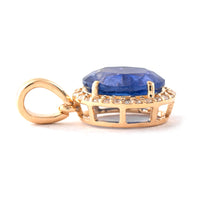 2.05 Ct Oval Mixed Cut Natural Sapphire 14K Gold Pendant
