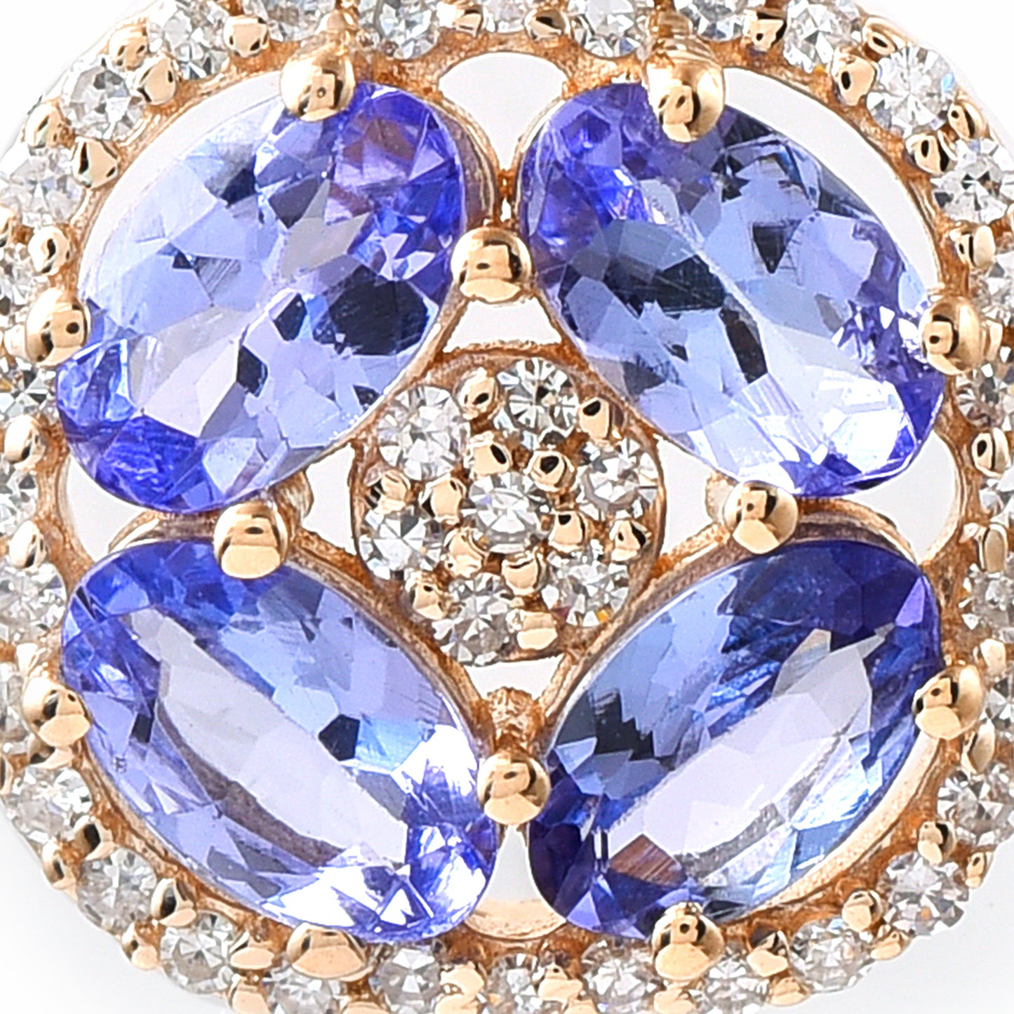 1.02 Ct Oval Mixed Cut Natural Tanzanite 14K Gold Pendant