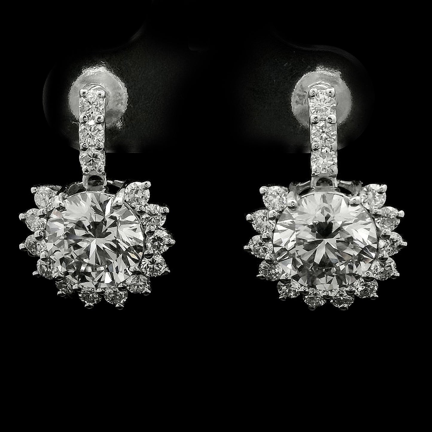4.07 Carats Lab Grown Diamond 14K Gold Earrings