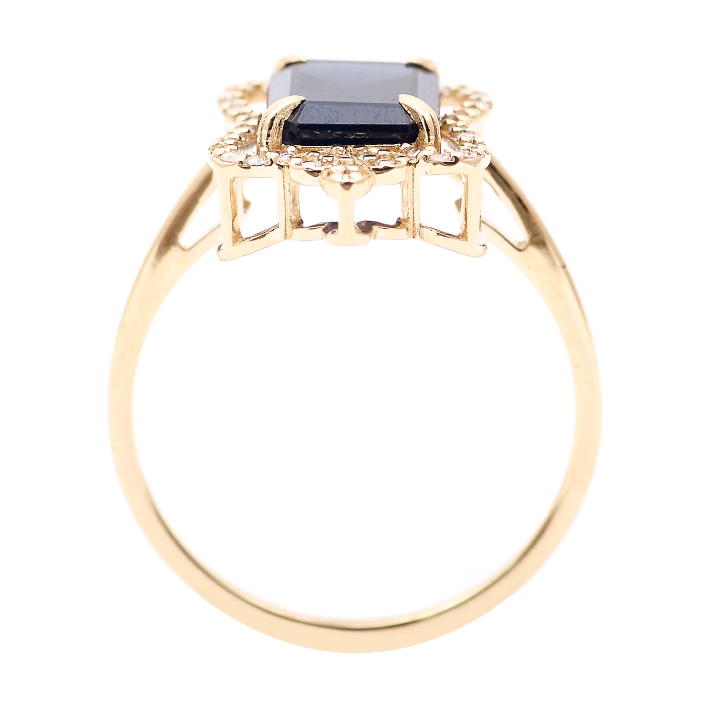 2.82 Ct Octagon Natural Sapphire 14K Gold Ring