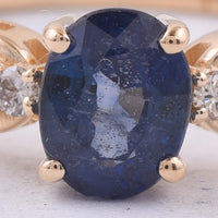 1.30 Ct Oval Natural Sapphire 14K Gold Ring