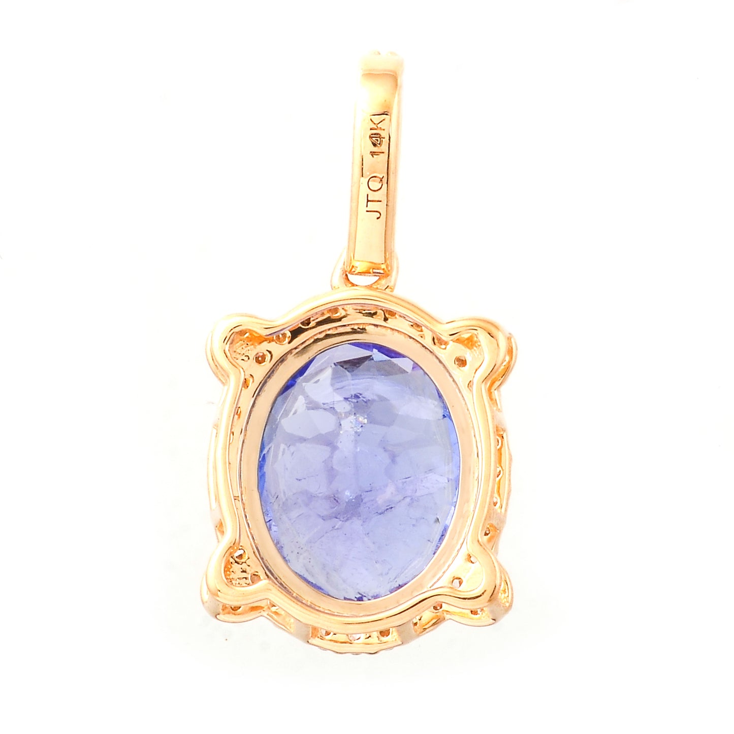 3.29 Ct Oval Mixed Cut Natural Tanzanite 14K Gold Pendant
