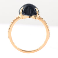 5.85 Ct Heart Cabochon Natural Sapphire 14K Gold Ring