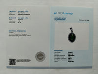 2.71 Ct Oval Mixed Cut Natural Green Sapphire 950 Platinum Pendant