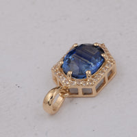 2.10 Ct Oval Sapphire 9K Gold Pendant