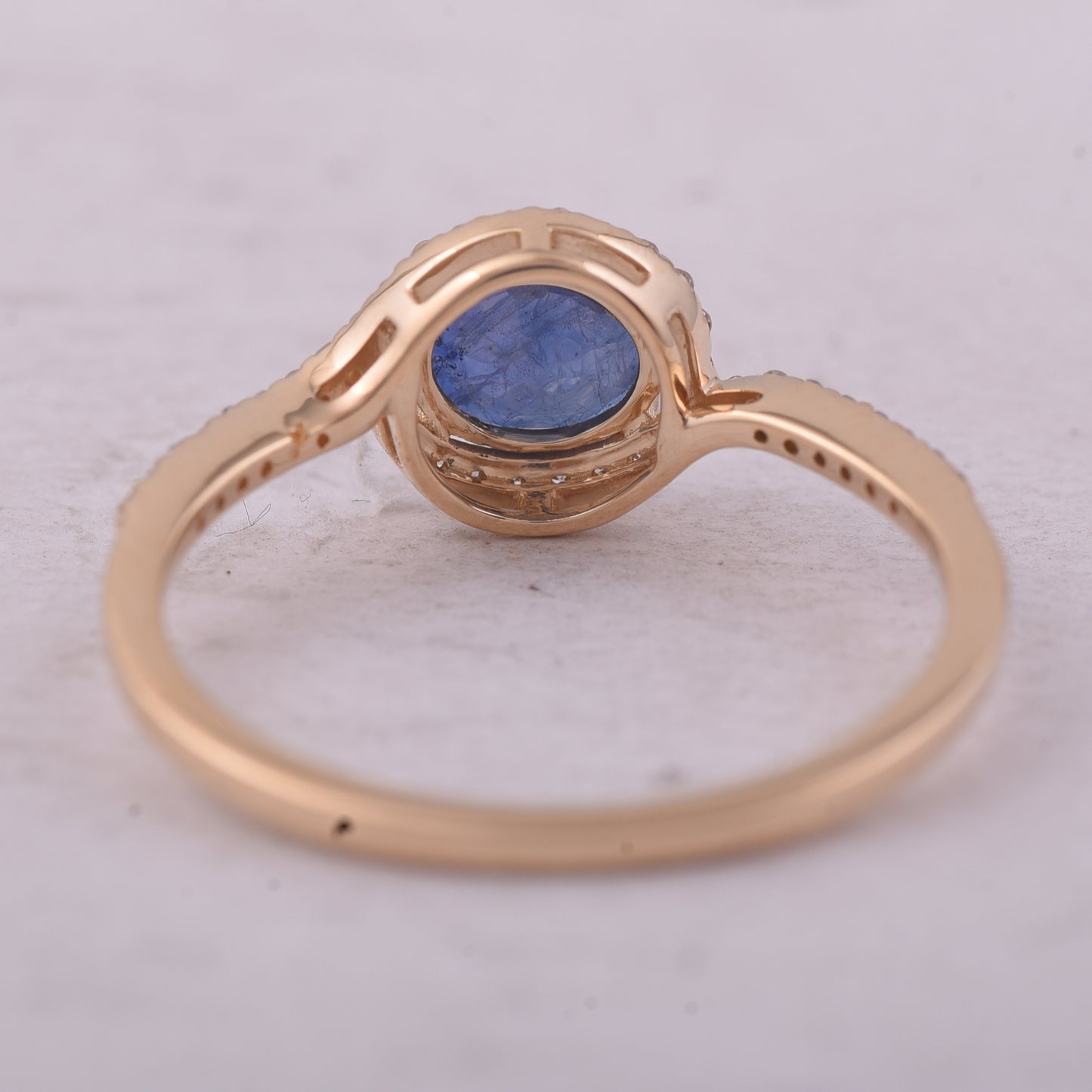 1.14 Ct Oval Mixed Cut Natural Sapphire 14K Gold Ring