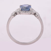 1.36 Ct Oval Mixed Cut Natural Sapphire 950 Platinum Ring