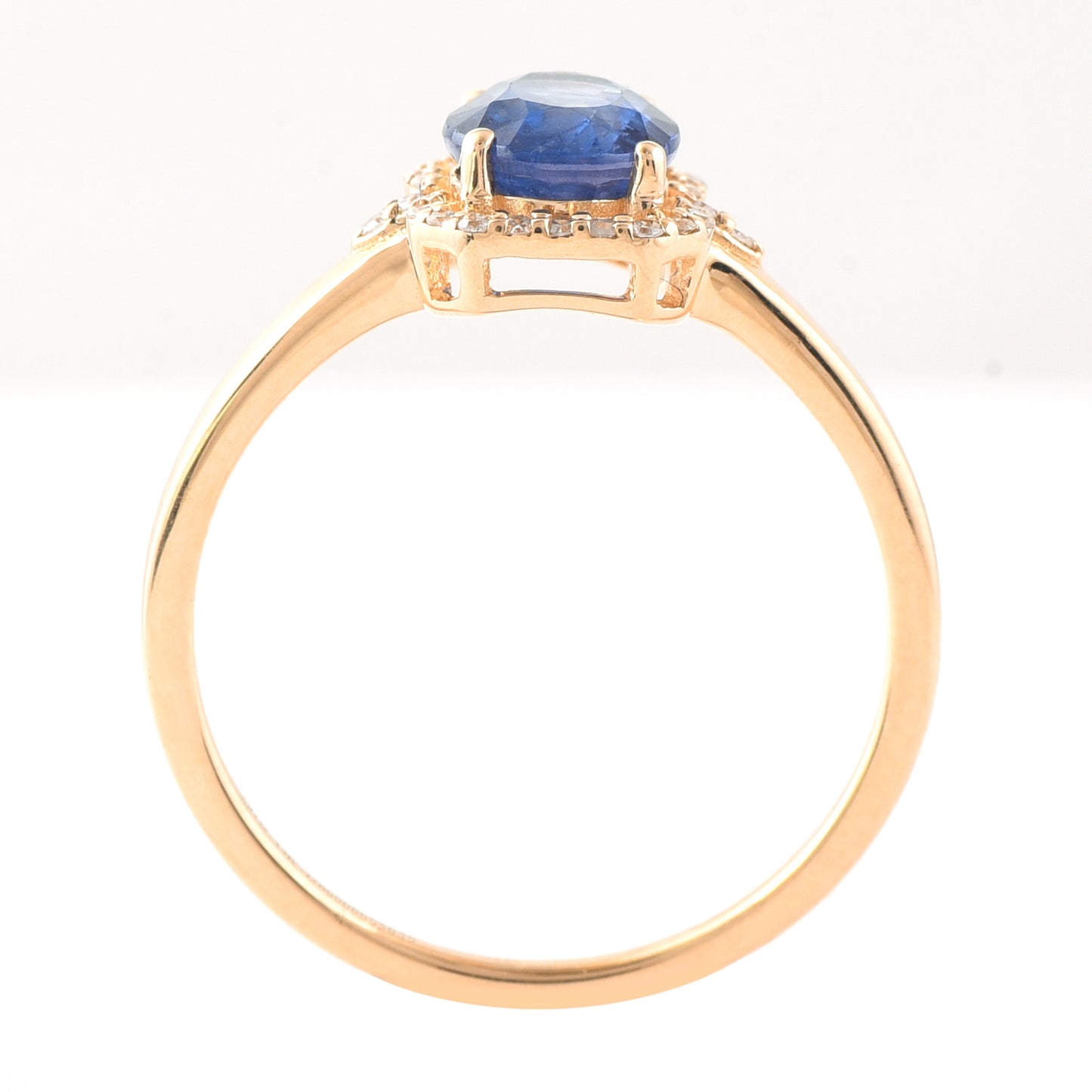 1.64 Ct Oval Mixed Cut Natural Sapphire 14K Gold Ring