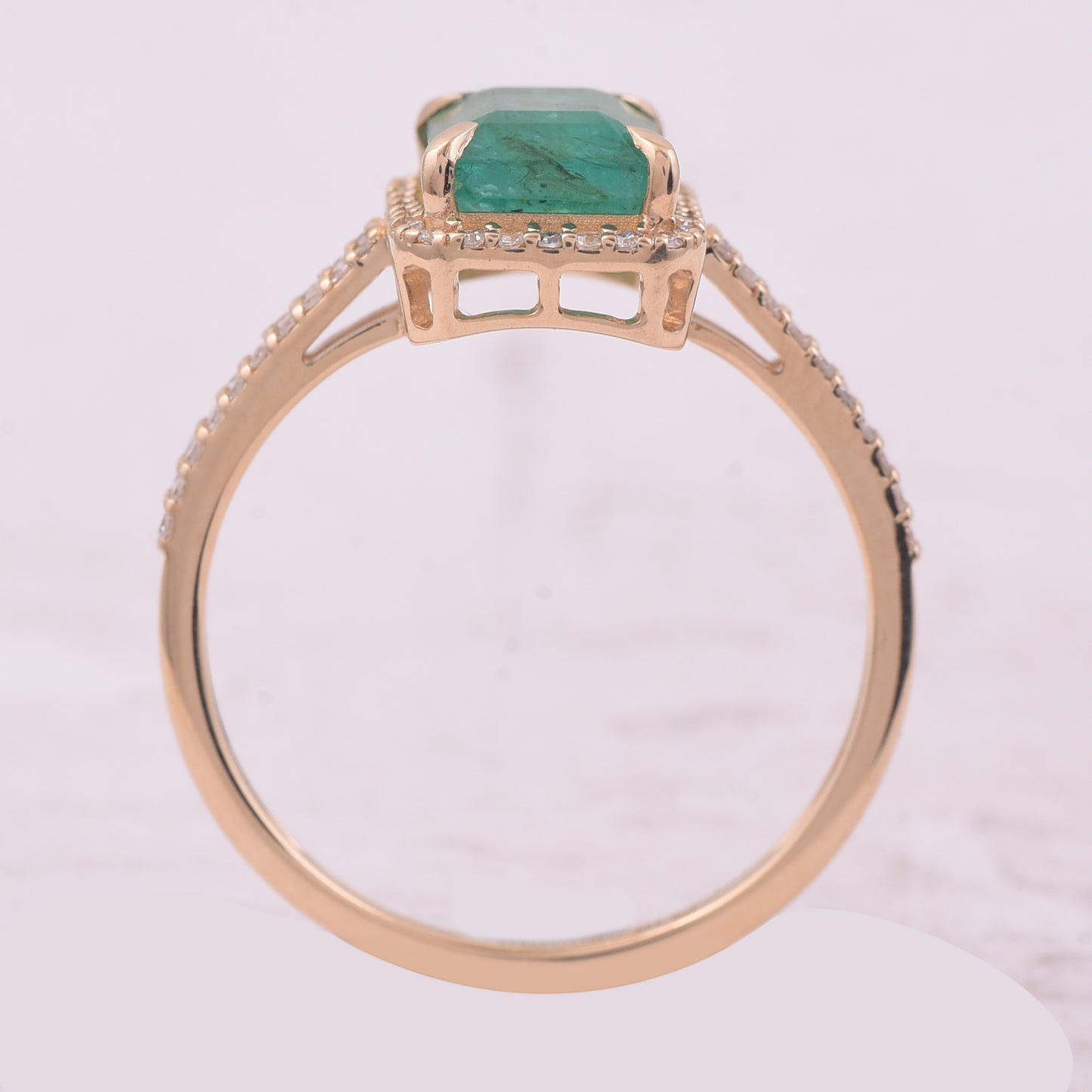 1.88 Ct Octagon Step Cut Natural Emerald 14K Gold Ring