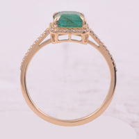 1.88 Ct Octagon Step Cut Natural Emerald 14K Gold Ring