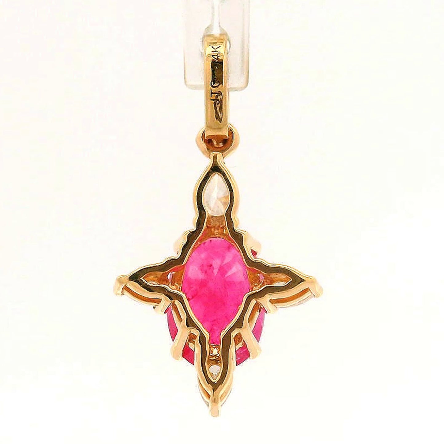 2.19 Ct Oval Ruby 14K Gold Pendant