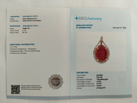 6.66 Ct Oval Cabochon Cut Natural Pink Tourmaline 14K Gold Pendant