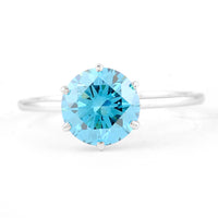 2.00 Carats Blue Lab Grown Diamond 14K Gold Ring
