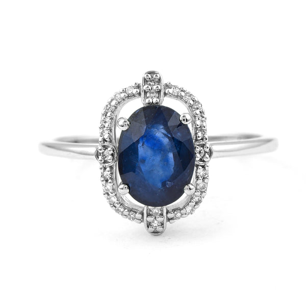 1.81 Ct Oval Mixed Cut Natural Sapphire 950 Platinum Ring