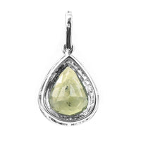 2.74 Ct Pear Mixed Cut Natural Green Sapphire 950 Platinum Pendant
