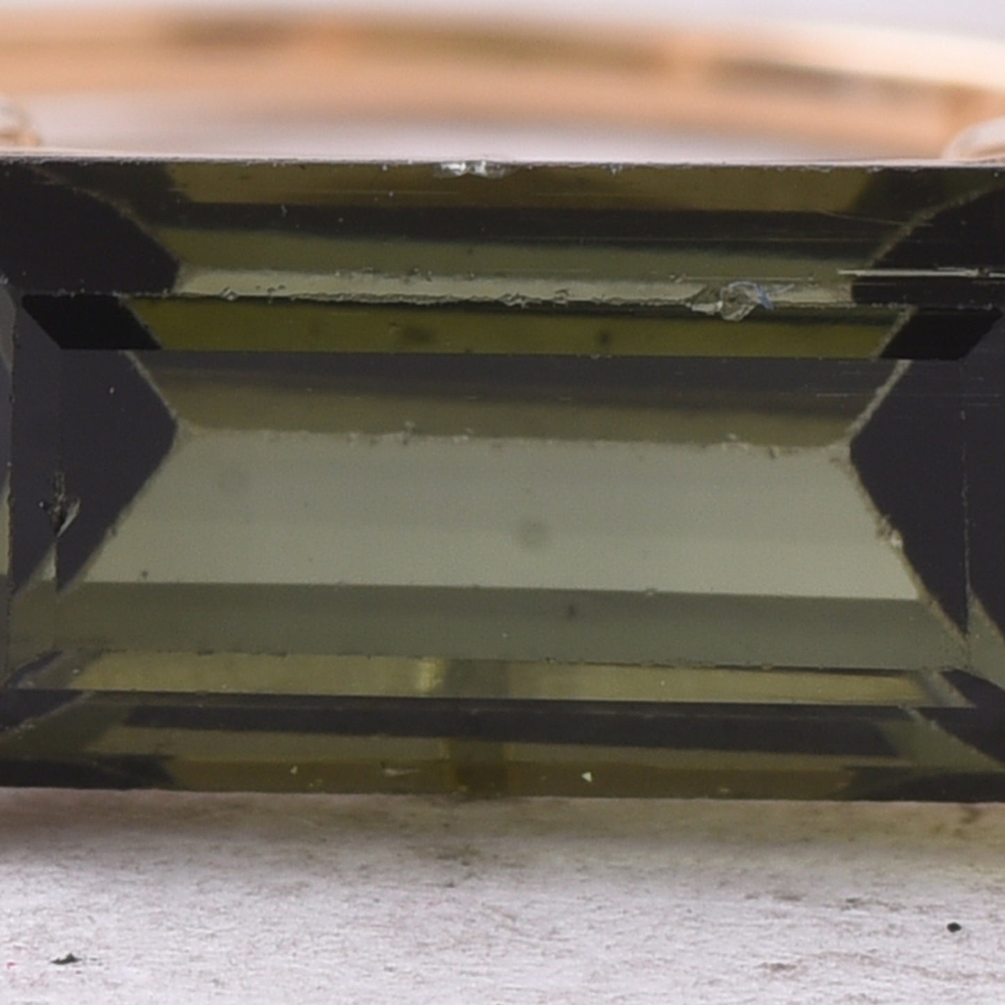 3.71 Ct Rectangle Step Cut Natural Green Tourmaline 14K Gold Ring