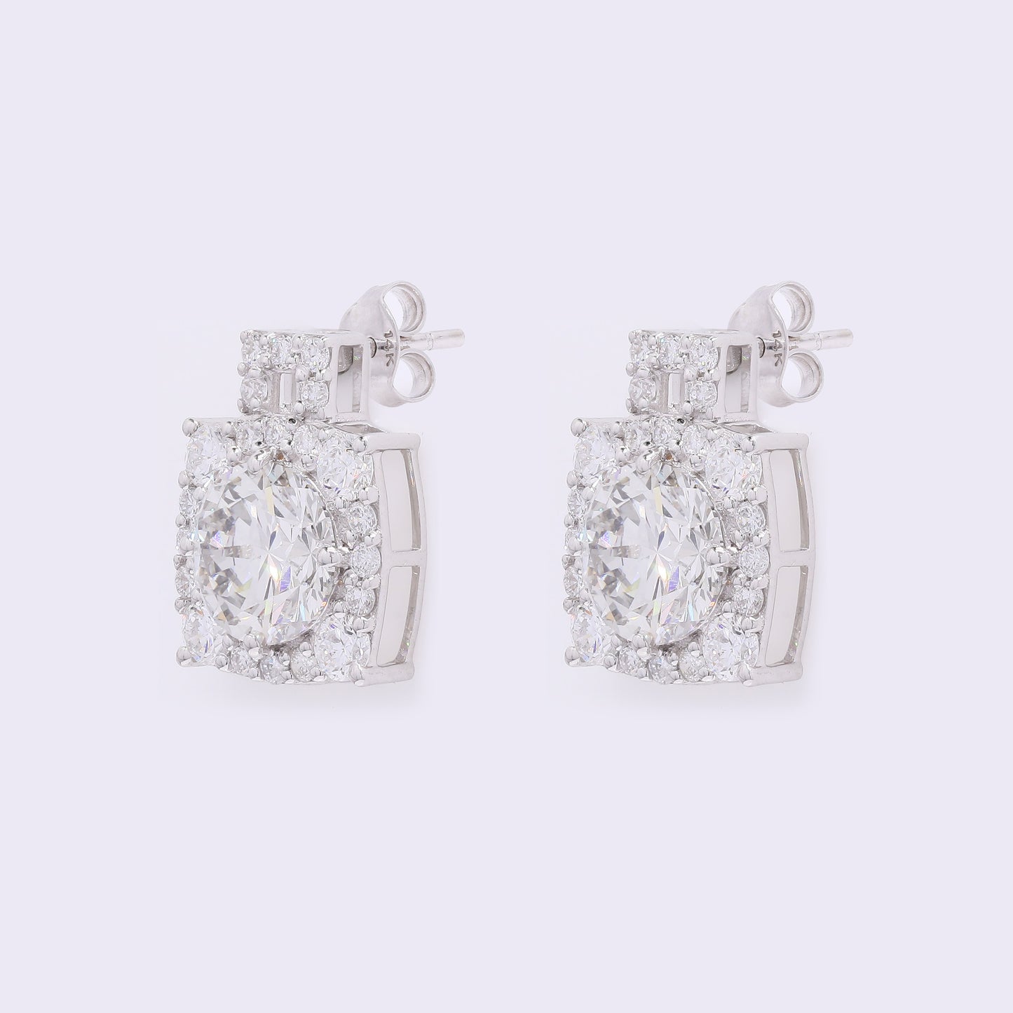 4.06 Carats Lab Grown Diamond 14K Gold Earrings