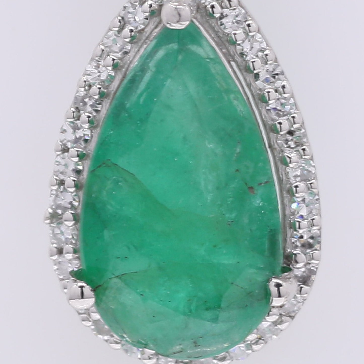 1.37 Ct Pear Mixed Cut Natural Emerald 950 Platinum Pendant