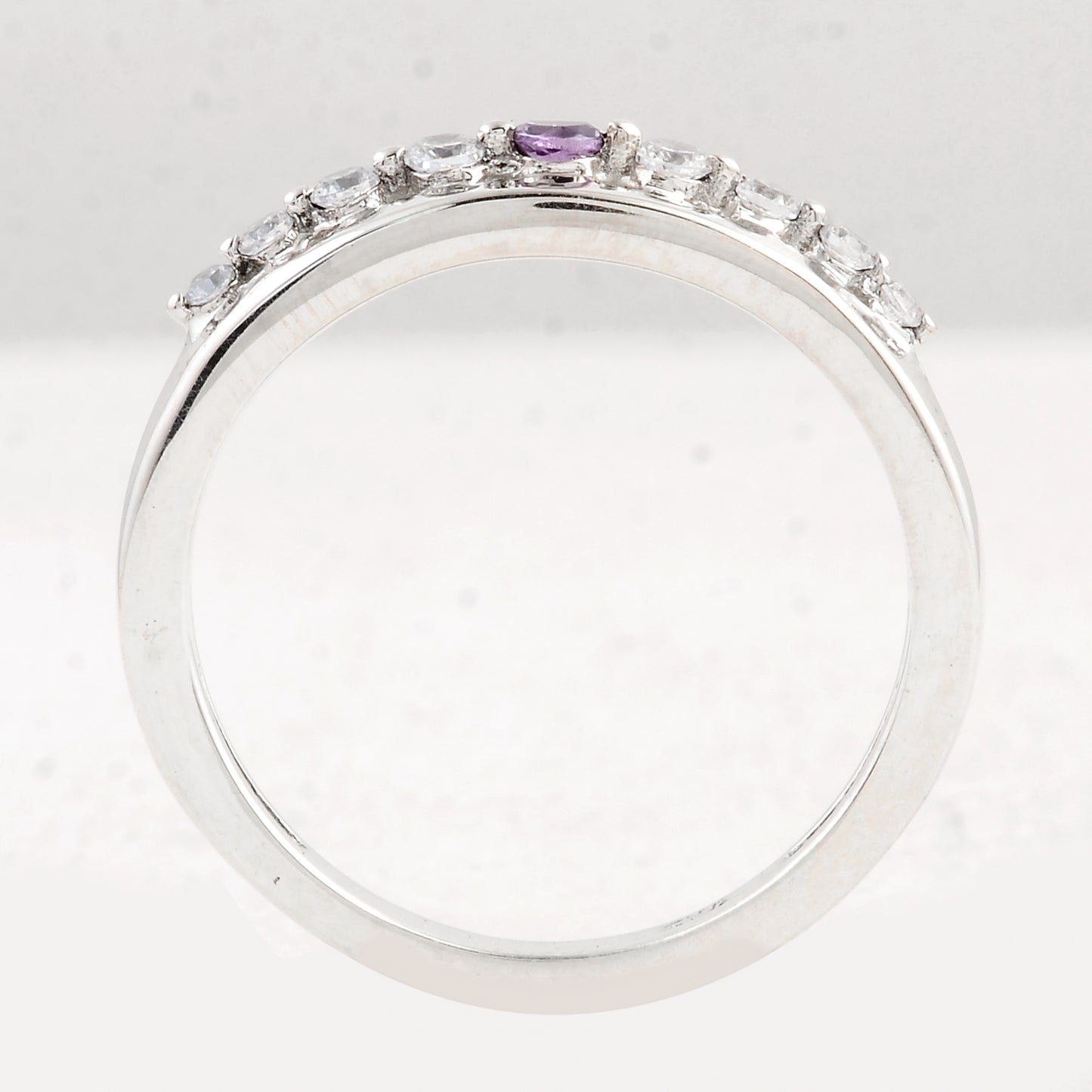 0.38 Ct Round Amethyst 925 Sterling Silver Ring