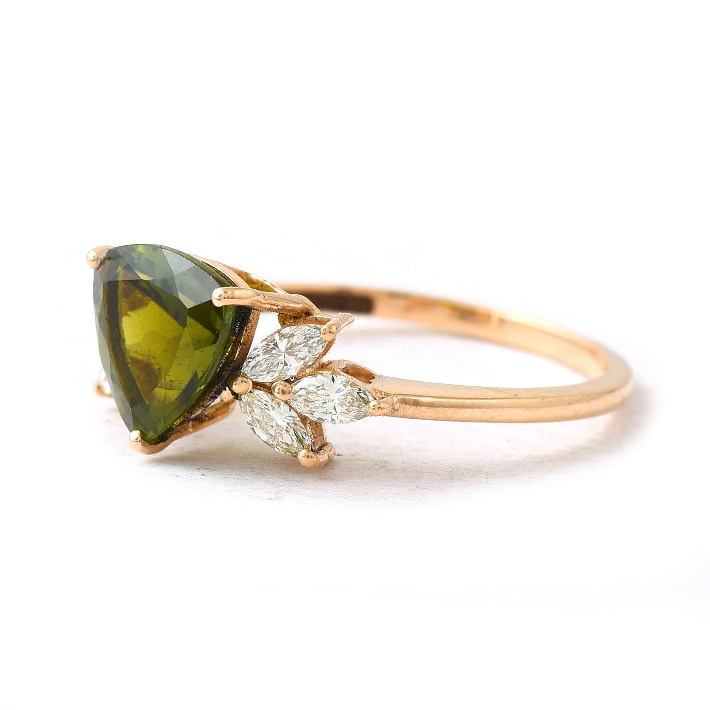 1.94 Ct Trillion Tourmaline 14K Gold Ring