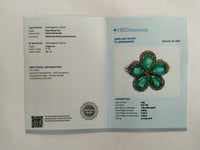 3.84 Ct Pear Mixed Cut Natural Emerald 14K Gold Ring