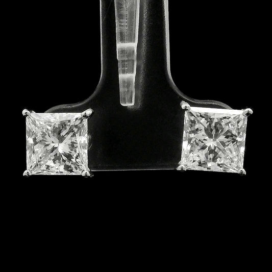 4.05 Carats Lab Grown Diamond 14K Gold Earrings